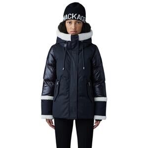 Mackage Cyrah Arctic Twill Down Parka Jacket Shearling Ski Winter Snow Warm XL
